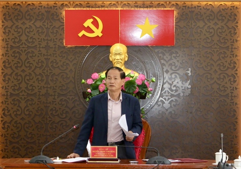Đồng chí Nguyễn Trọng Ánh Đông - Ủy viên Ban Thường vụ, Trưởng Ban Tổ chức Tỉnh ủy phát biểu chỉ đạo tại buổi làm việc