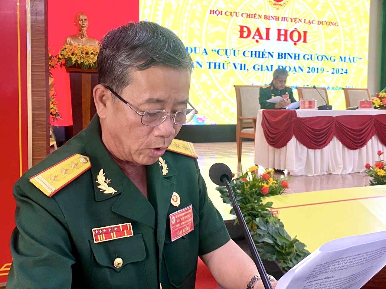 đồng chí Trần Văn Hoá - Chủ tịch Hội CCB huyện Lạc Dương