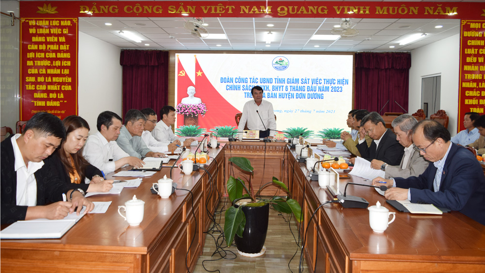 UBND tỉnh giám sát việc thực hiện chính sách BHXH, BHYT 6 tháng đầu năm 2023 trên địa bàn huyện Đơn Dương, Đức Trọng