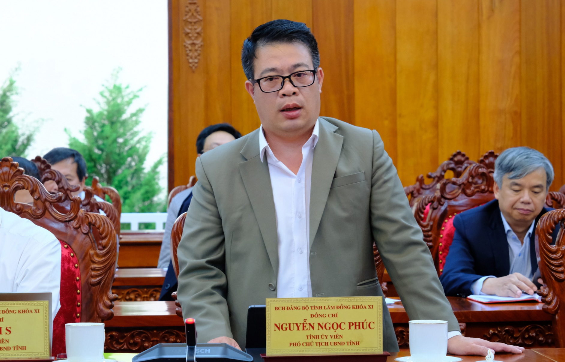 Phó Chủ tịch UBND tỉnh Nguyễn Ngọc Phúc phát biểu tại Hội nghị