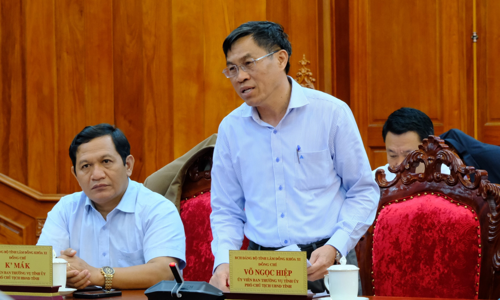 Phó Chủ tịch UBND tỉnh Võ Ngọc Hiệp phát biểu tại Hội nghị