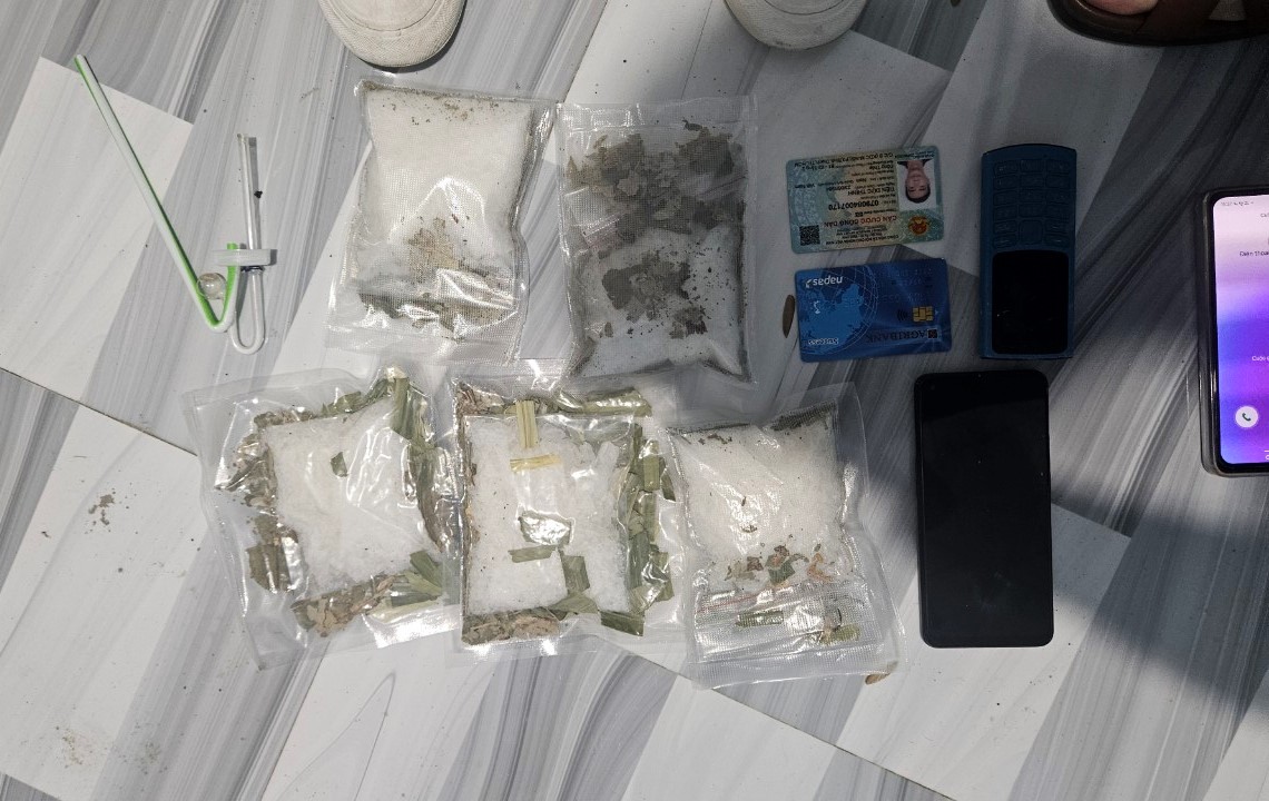 0,5 kg ma túy được Công an huyện Đạ Huoai thu giữ sau khi triệt phá thành công chuyên án ma túy quy mô lớn