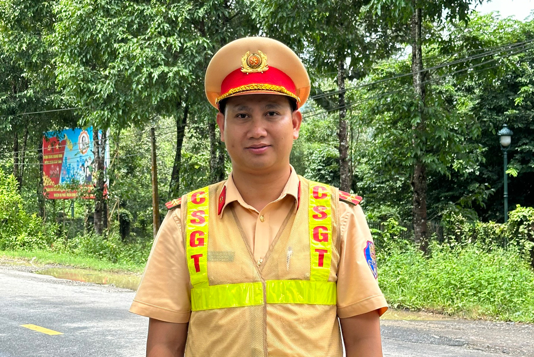 Thượng úy Nguyễn Long Hoàng - Phó Đội trưởng Đội Cảnh sát Giao thông, Công an huyện Cát Tiên: “Tổng Bí thư đã truyền cảm hứng cho tôi rất nhiều về tình yêu Tổ quốc”