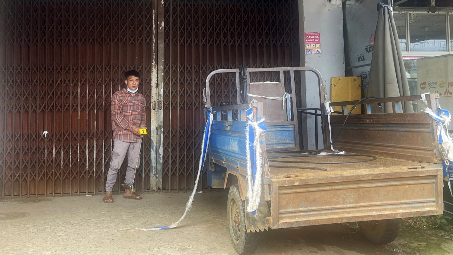 Trương Trường Giang bị bắt giữ sau thời gian hơn 1 tháng trộm xe ba gác tại xã Lộc Nam rồi bỏ trốn