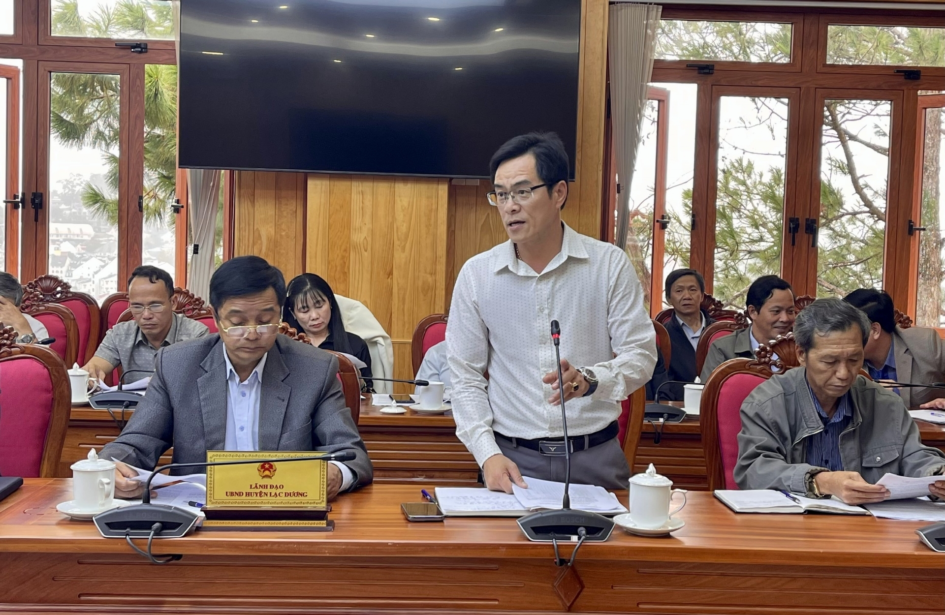 Lãnh đạo Phòng Y tế huyện Lâm Hà phát biểu về công tác phòng chống SXH tại địa phương