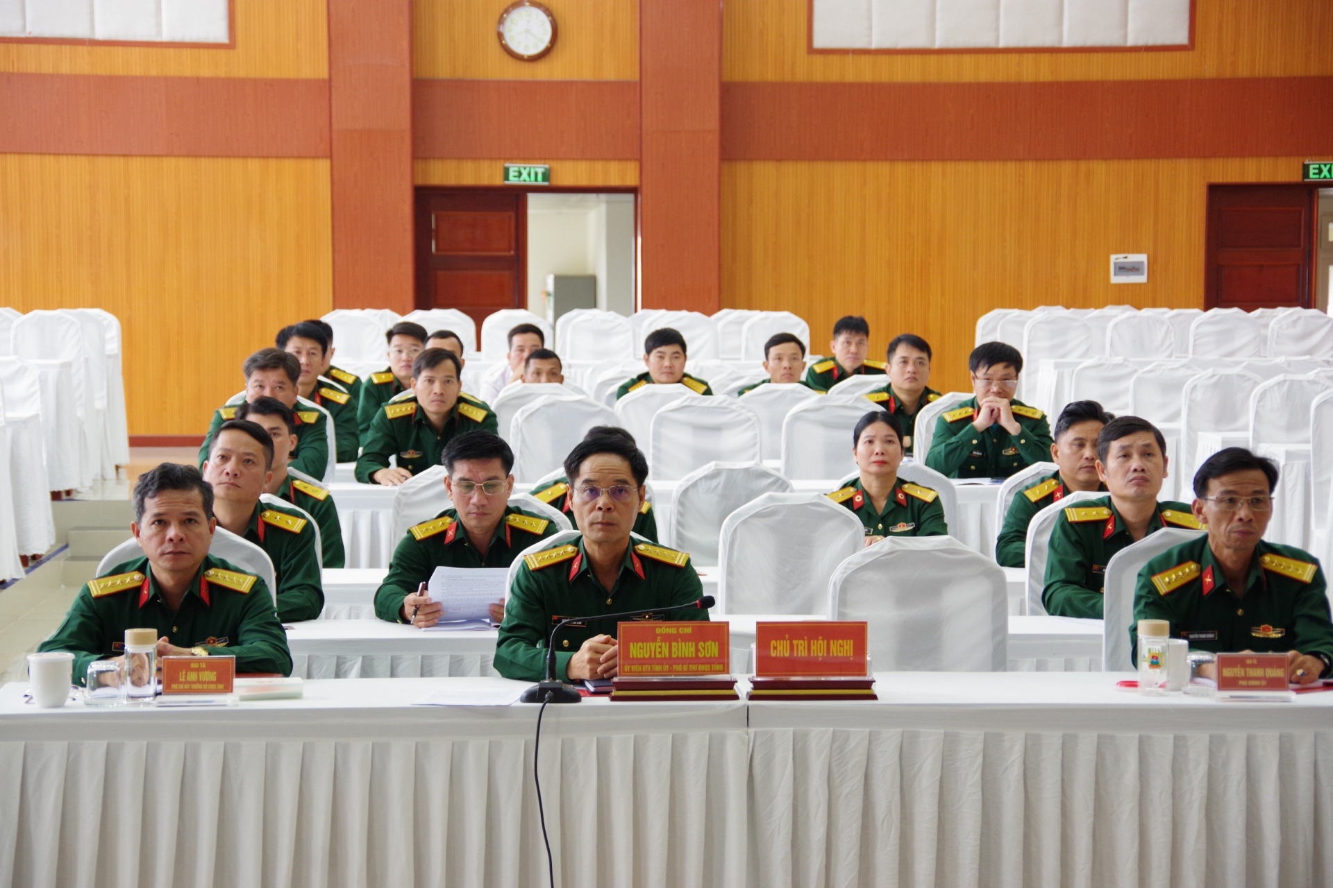 Các đại biểu tham dự tại điểm cầu Bộ CHQS tỉnh