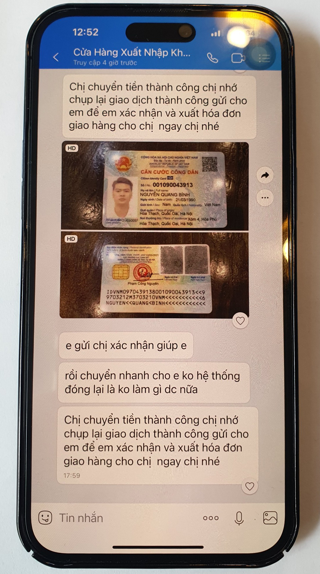 Tin nhắn qua điện thoại và zalo lừa đảo chuyển khoản tiền đặt nhà hàng từng xảy ra tại Đà Lạt
