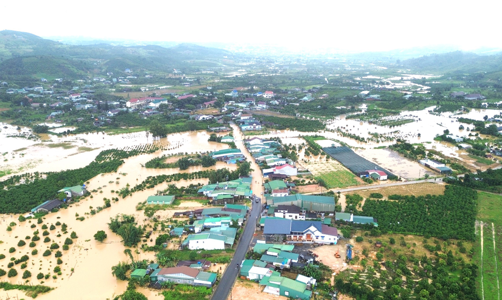 Bảo Lộc: Căng mình dầm mưa giúp người dân chống ngập, sạt lở đất