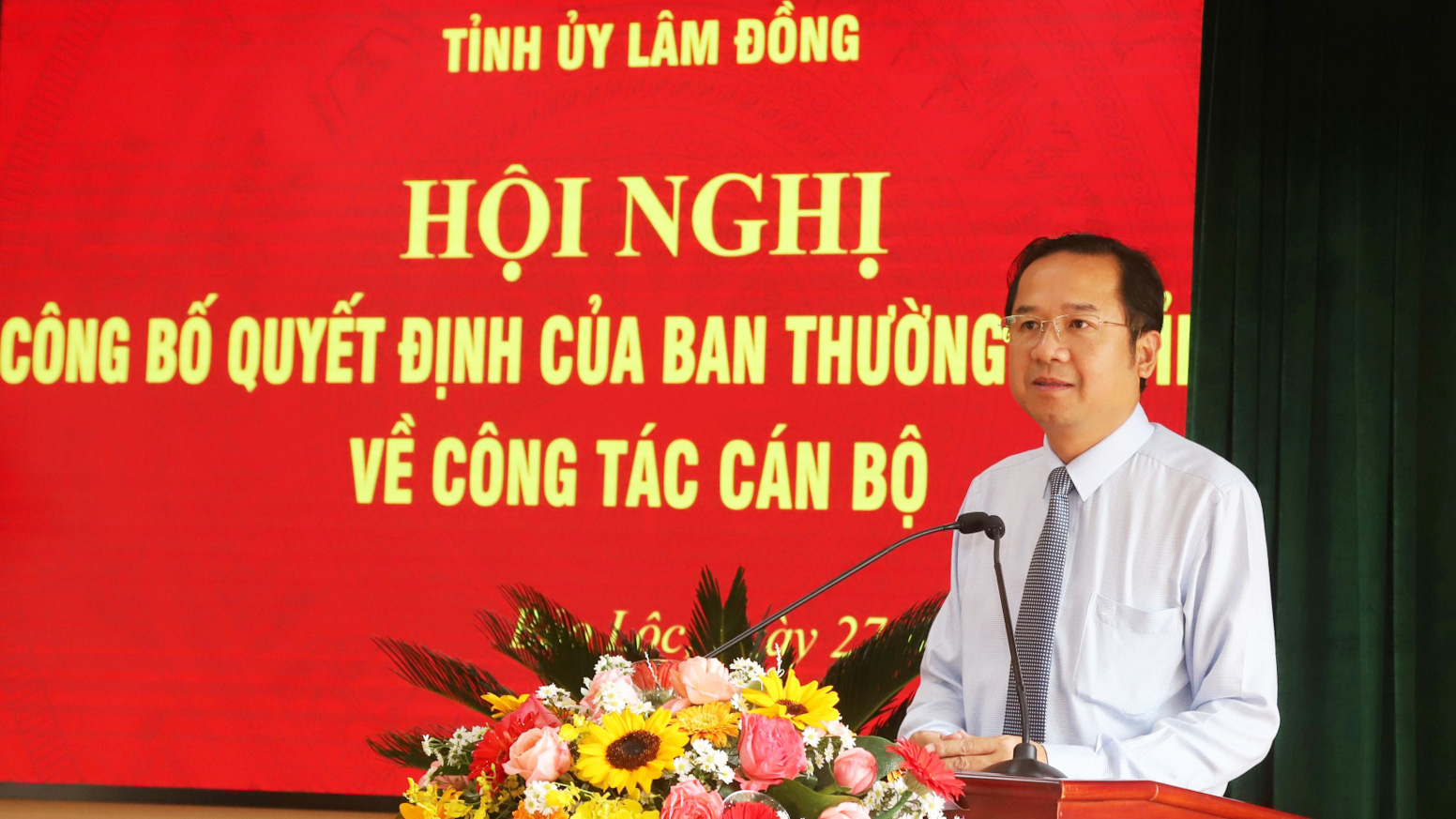 Đồng chí Tôn Thiện Đồng - Bí thư Thành ủy Bảo Lộc tiếp thu ý kiến chỉ đạo của đồng chí Nguyễn Thái Học