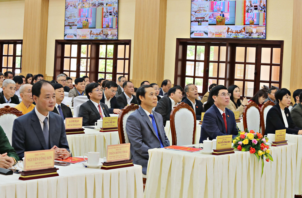 Lãnh đạo tỉnh Lâm Đồng tham dự Lễ phát động đợt thi đua cao điểm tại điểm cầu chính Hội trường Tỉnh uỷ Lâm Đồng