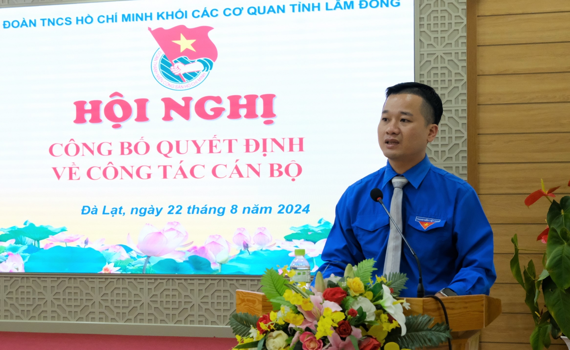 Anh Nguyễn Quảng Lâm phát biểu nhận nhiệm vụ