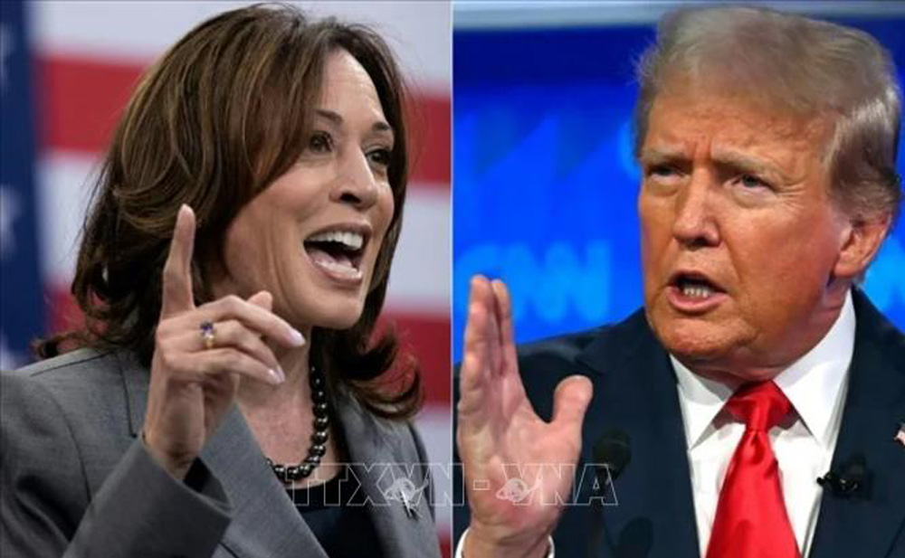 Ứng cử viên Tổng thống của đảng Dân chủ, Phó Tổng thống Mỹ Kamala Harris (trái) và ứng cử viên đảng Cộng hòa Donald Trump