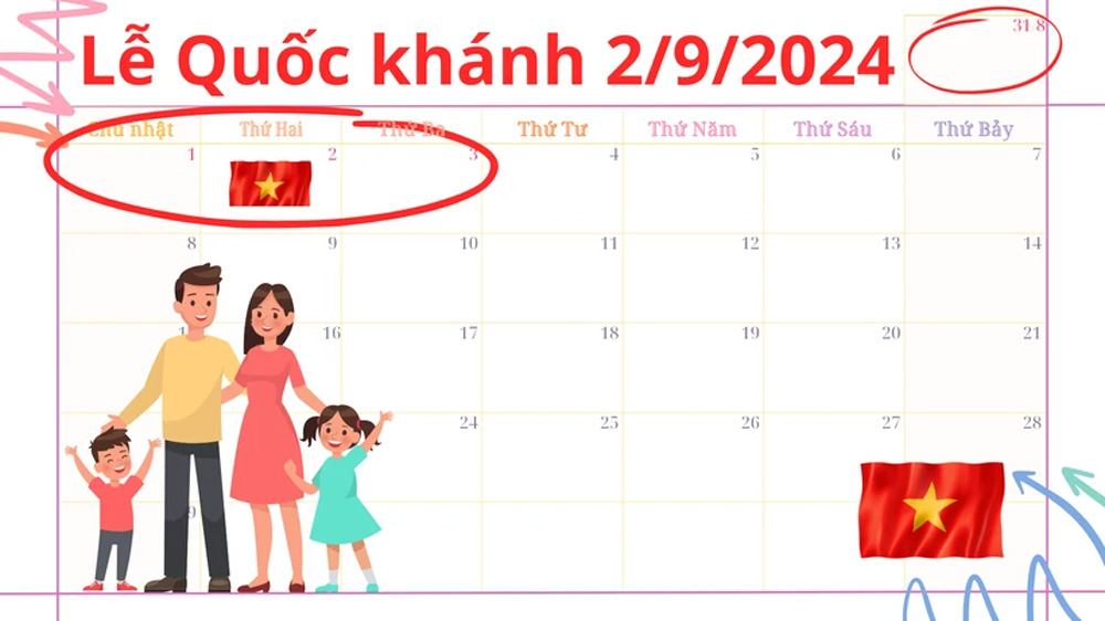 Đợt nghỉ Lễ Quốc khánh năm 2024 kéo dài 4 ngày