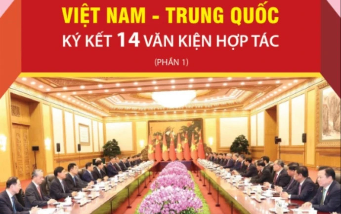 Việt Nam-Trung Quốc ký kết 14 văn kiện hợp tác giữa hai nước