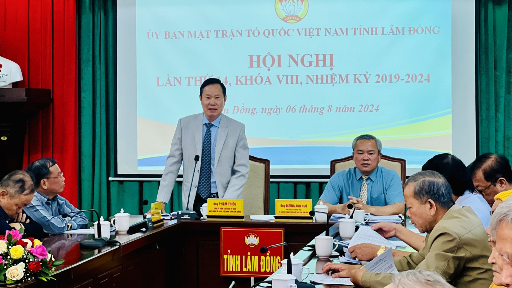 Chủ tịch Ủy ban MTTQ tỉnh Phạm Triều thông tin về công tác chuẩn bị đại hội đến thời điểm này cơ bản hoàn tất