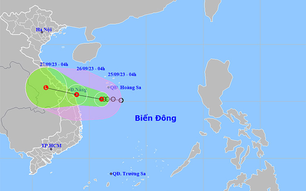 Thời tiết ngày 25/9: Áp thấp nhiệt đới gây mưa to từ Quảng Bình đến Tây Nguyên và Nam Bộ