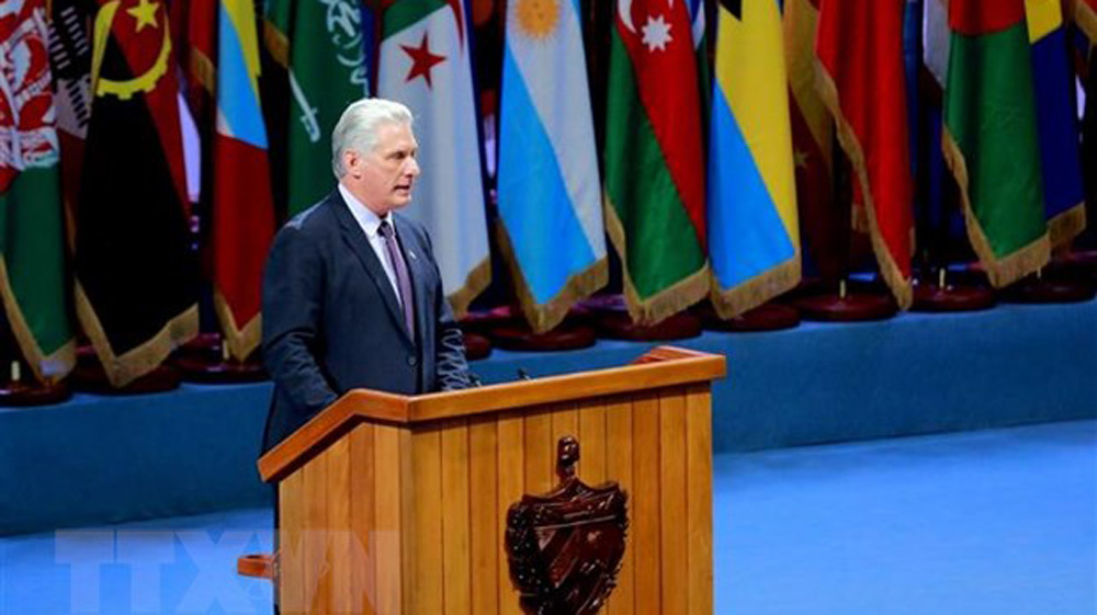 Chủ tịch Cuba Miguel Díaz-Canel phát biểu khai mạc Hội nghị Thượng đỉnh G77 và Trung Quốc