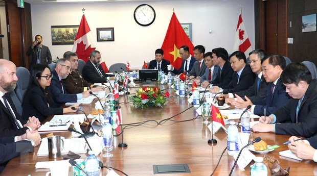 Quang cảnh Đối thoại Chính sách Quốc phòng Việt Nam-Canada tại trụ sở Bộ Quốc phòng Canada ở Thủ đô Ottawa, ngày 21/9/2023