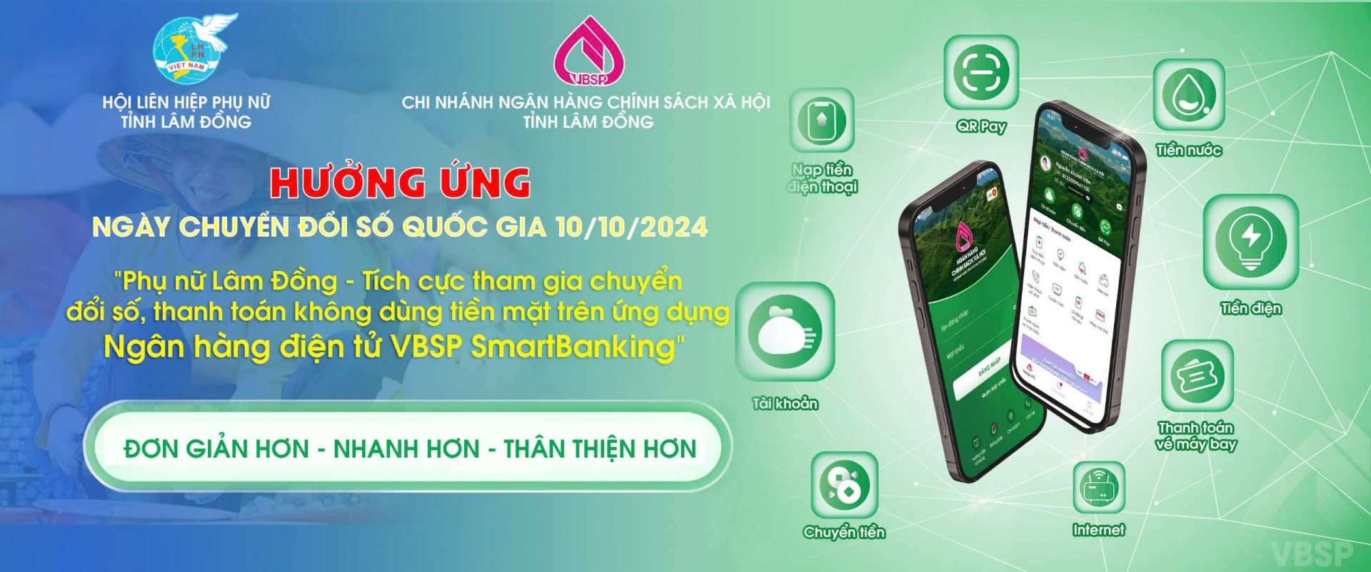 Phụ nữ Lâm Đồng tham gia chuyển đổi số trên ứng dụng VBSP SmartBanking