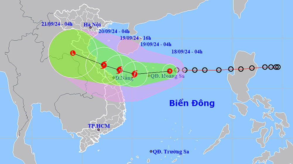 Vị trí và đường đi của áp thấp nhiệt đới