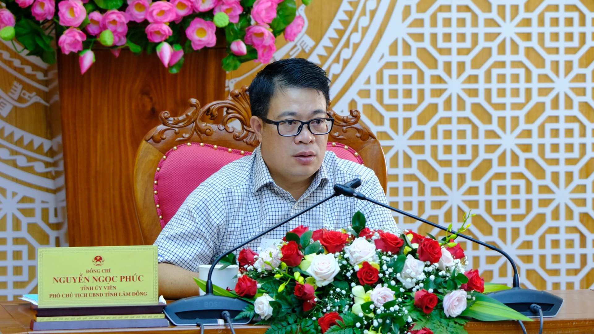 Đồng chí Nguyễn Ngọc Phúc chủ trì hội nghị tại điểm cầu tỉnh Lâm Đồng