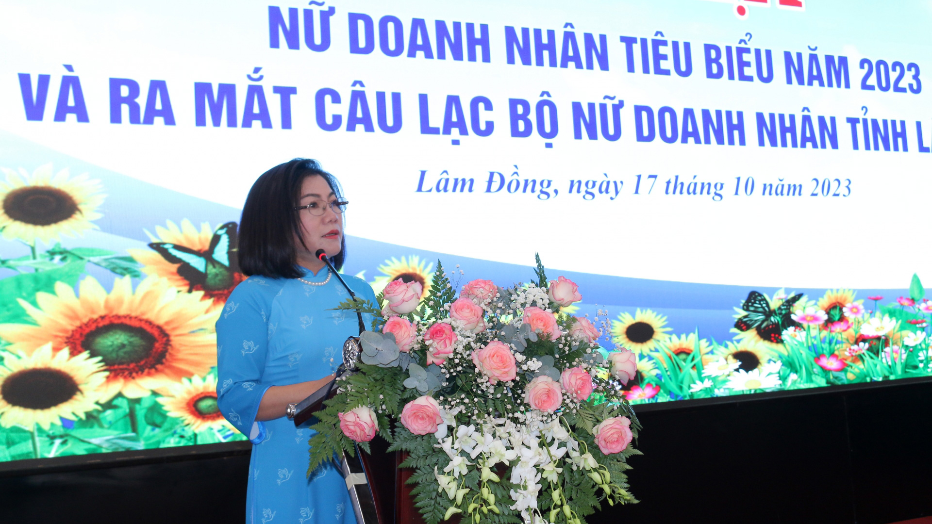 Bà Nguyễn Thị Phương Thảo – Phó Chủ tịch Hội LHPN tỉnh Lâm Đồng phát biểu khai mạc