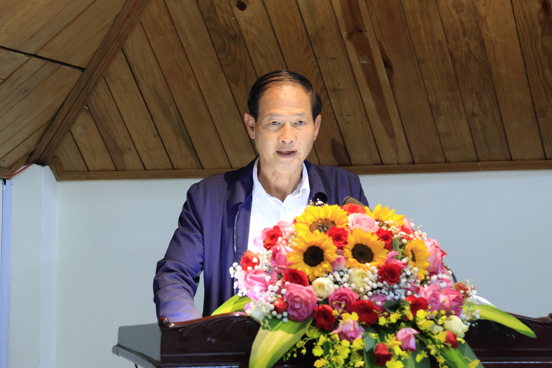 Nguyễn Trọng Ánh Đông - Ủy viên BTV Tỉnh ủy, Trưởng Ban Tổ chức Tỉnh ủy phát biểu tại buổi lễ