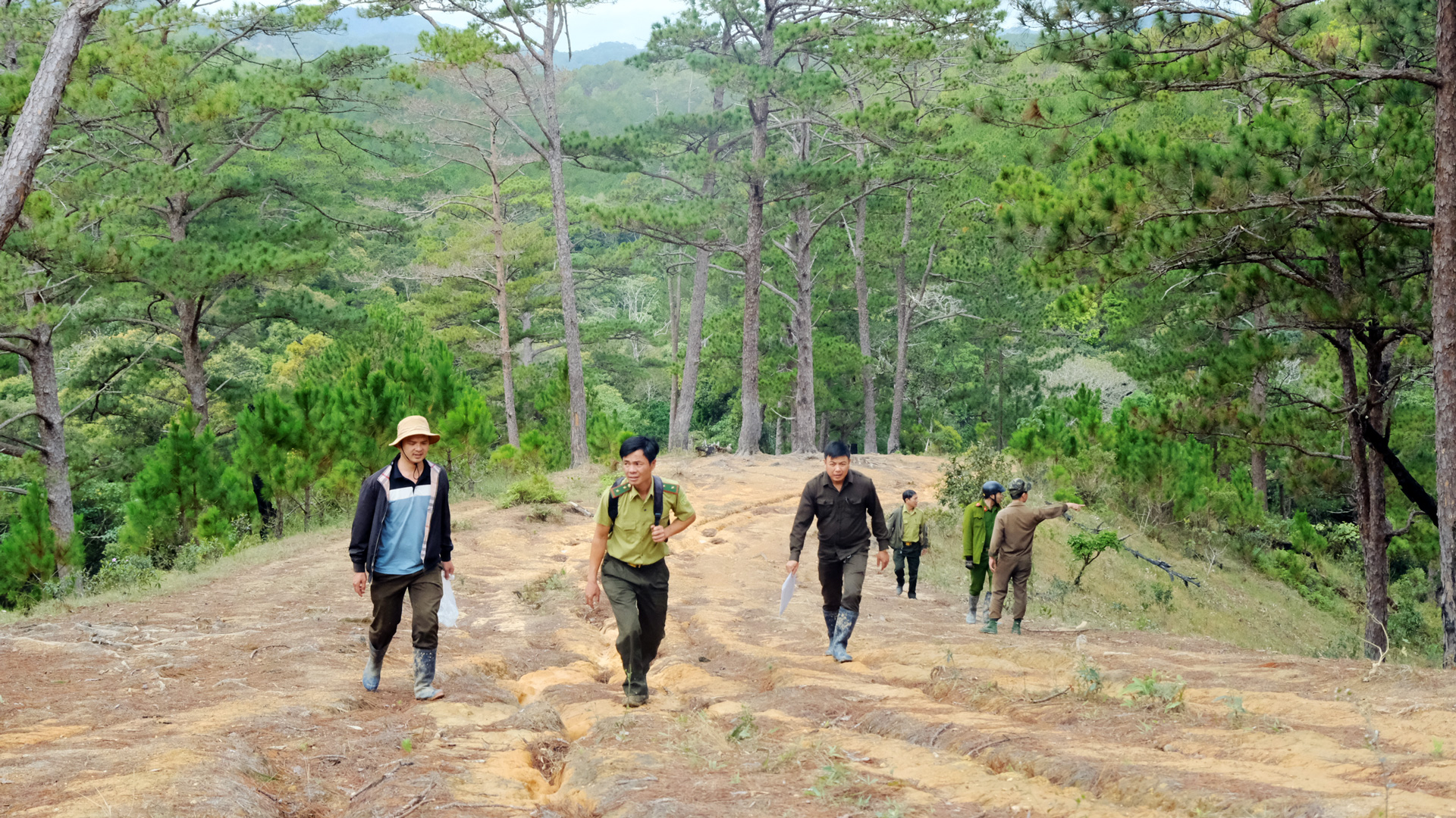 'Các cơ quan, đơn vị chức năng phối hợp tổ chức tuần tra bảo vệ rừng trên lâm phần 
do Ban QLRPH Tà Năng quản lý'
