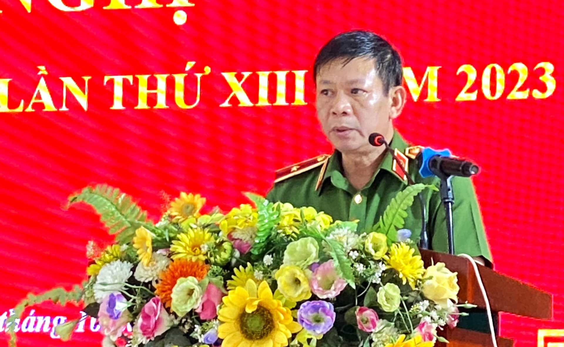 Thiếu tướng Nguyễn Ngọc Tuyến - Phó Cục trưởng Cục C10 Bộ Công an phát biểu chỉ đạo tại Hội nghị
