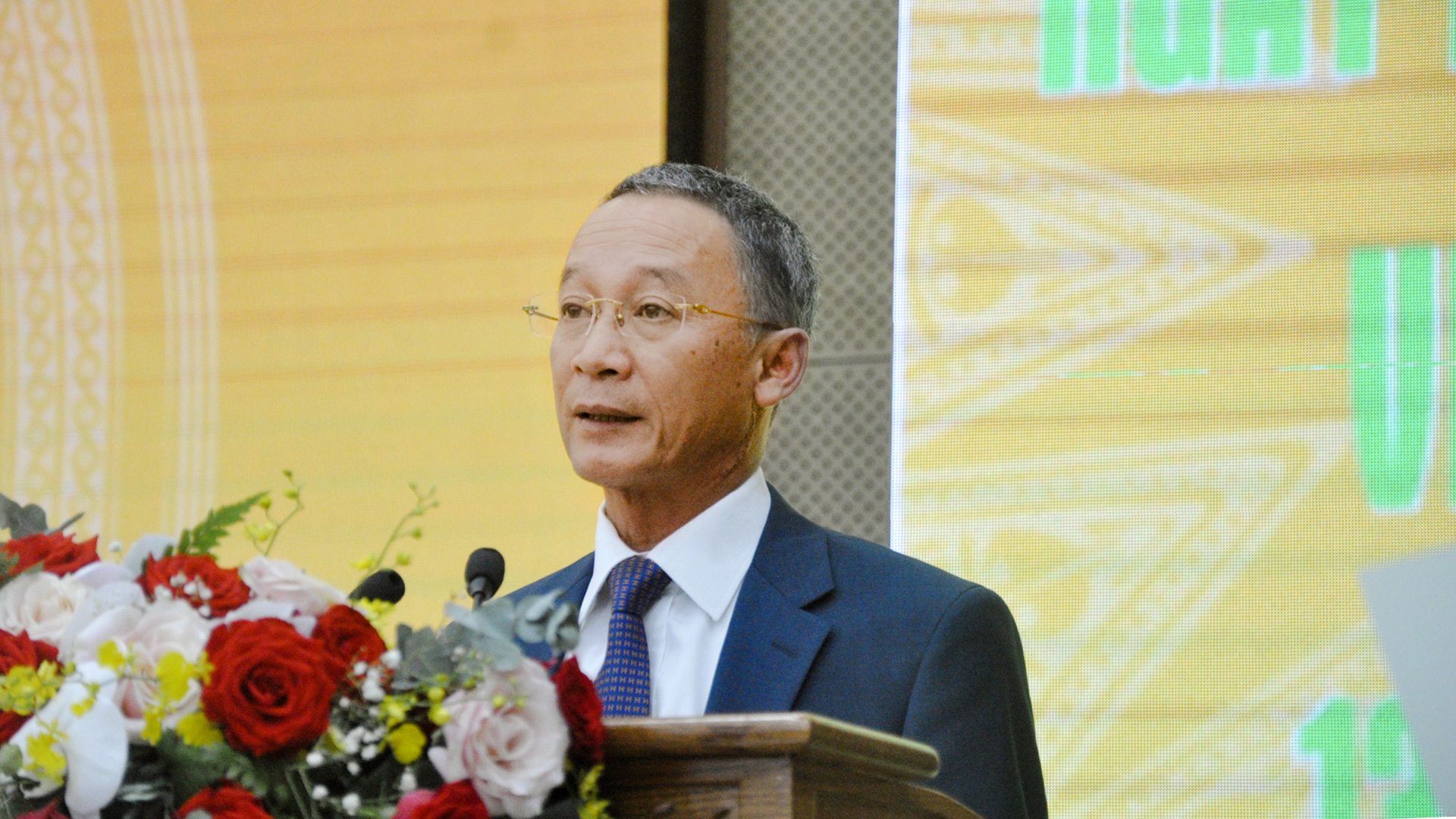 Đồng chí Trần Văn Hiệp - Chủ tịch UBND tỉnh Lâm Đồng phát biểu tại buổi gặp mặt