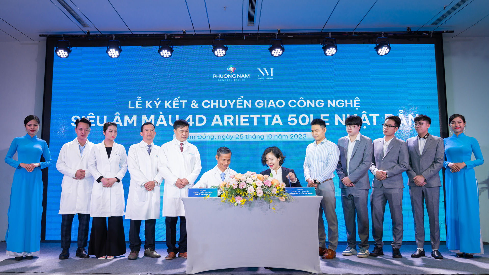 Đa khoa Phương Nam và Nam Minh Medical chính thức ký kết chuyển giao công nghệ siêu âm màu 4D Arietta 50LE Nhật Bản
