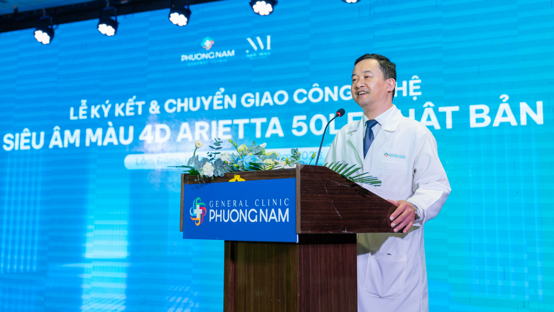Bác sĩ Nguyễn Văn Khánh - Đại diện Phòng khám Đa khoa Phương Nam chia sẻ mục tiêu khi ứng dụng công nghệ siêu âm hiện đại từ Nhật Bản vào quá trình khám chữa bệnh