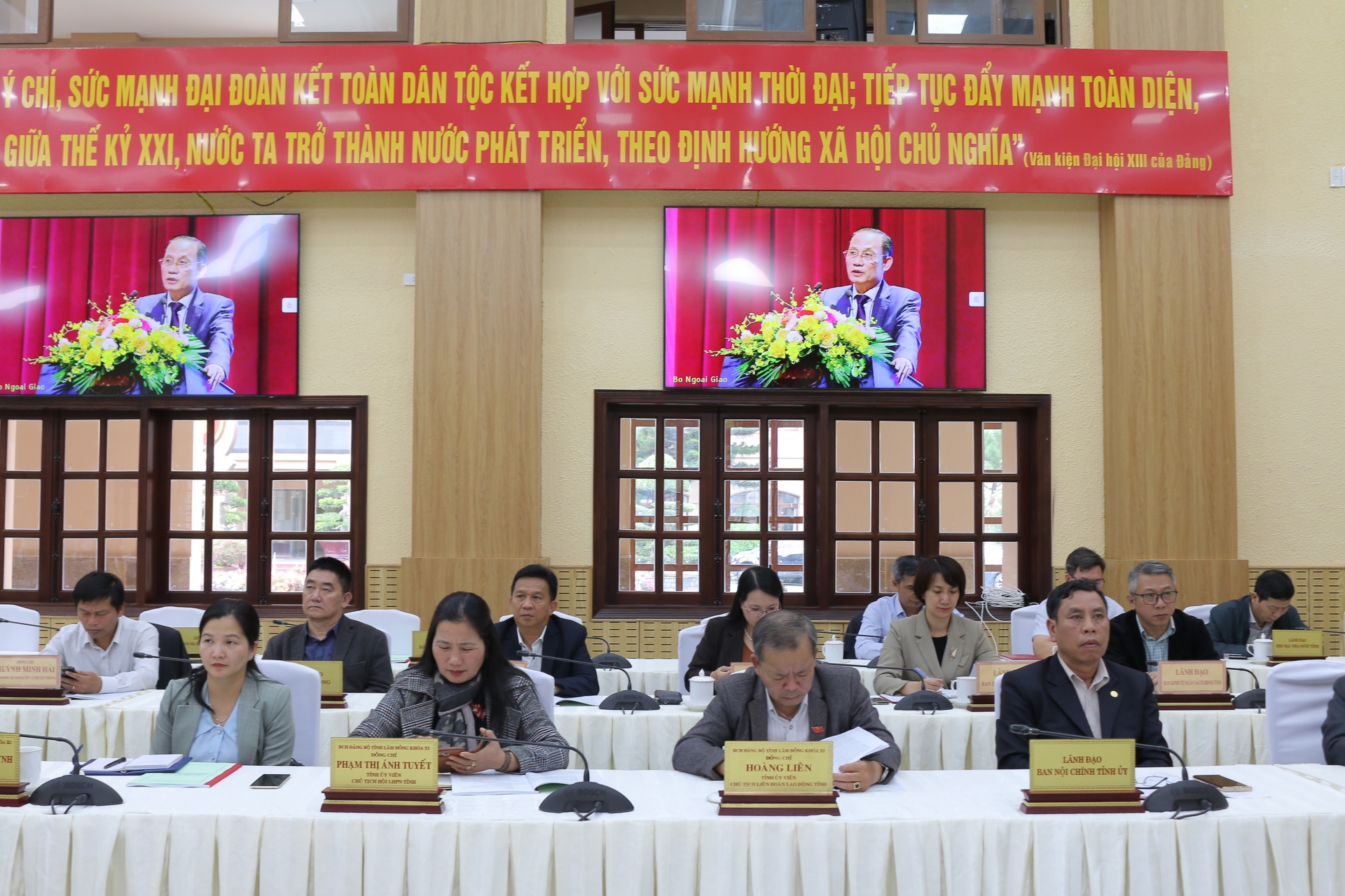 Các đại biểu tham dự hội nghị tại điểm cầu tỉnh Lâm Đồng