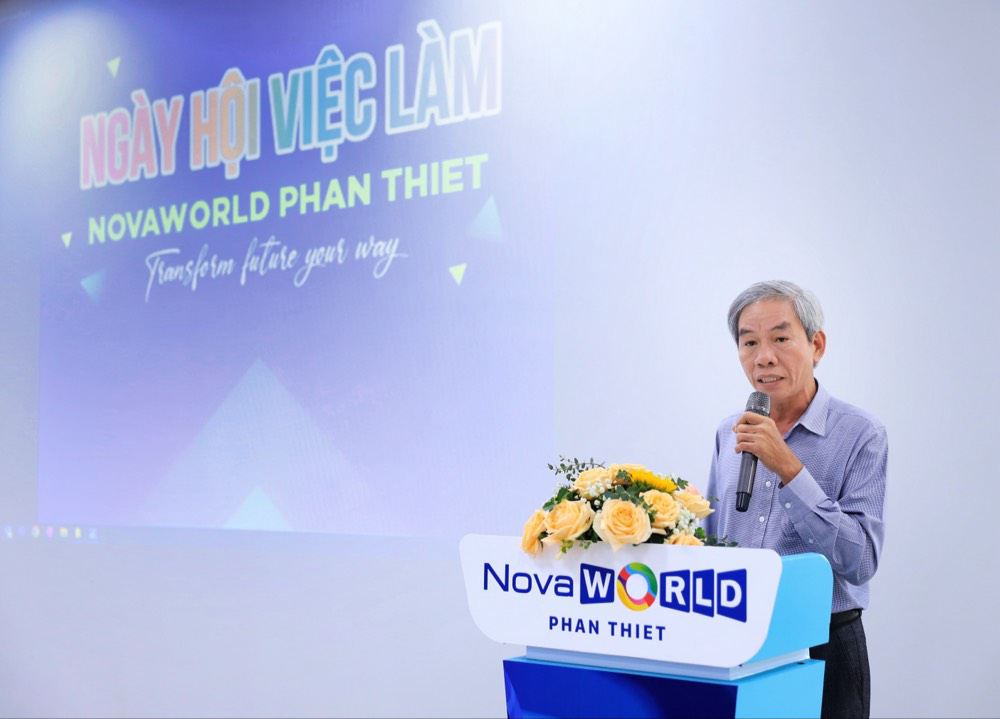 Ông Nguyễn Ngọc Thành - Phó Giám đốc Sở Lao động, Thương binh & Xã hội tỉnh Bình Thuận phát biểu tại sự kiện