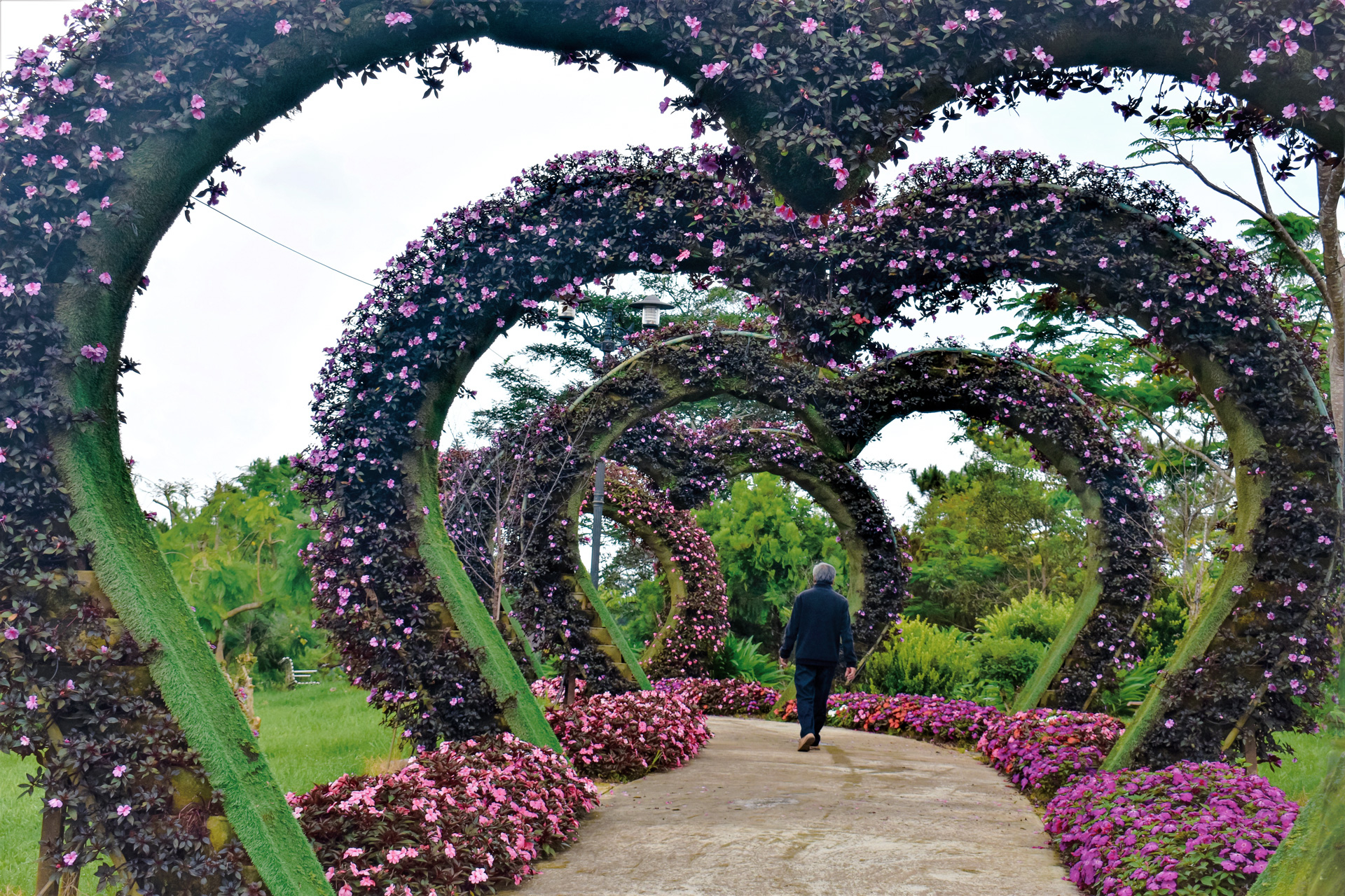 Mô hình trái tim hoa trên khu vực vườn tượng