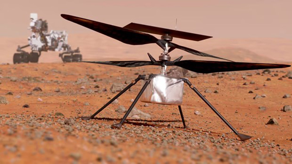 Hình ảnh minh họa về hoạt động của trực thăng Ingenuity trên Sao Hỏa