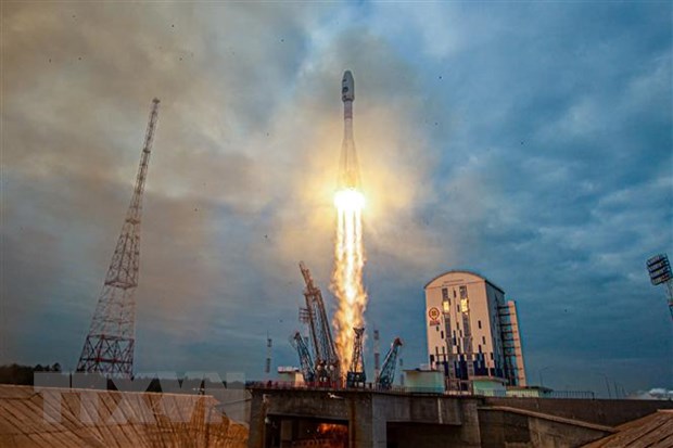 Tên lửa đẩy Soyuz-2.1b, mang theo tàu vũ trụ Luna-25, rời bệ phóng từ sân bay vũ trụ Vostochny ở vùng Viễn Đông, LB Nga ngày 11/8/2023