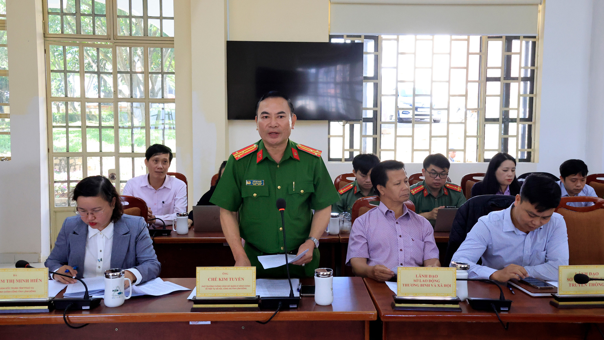 Lãnh đạo Phòng Cảnh sát Quản lý hành chính về trật tự xã hội, Công an tỉnh công bố kết luận kiểm tra việc triển khai Đề án 06/CP trên địa bàn TP Đà Lạt