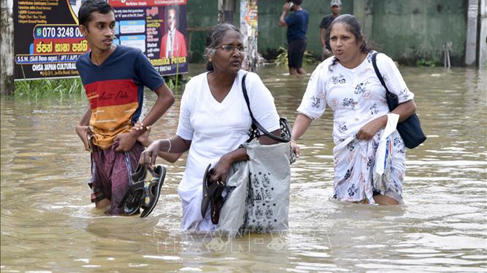 Ngập lụt sau mưa lớn tại Gampaha, Sri Lanka ngày 12/10/2024