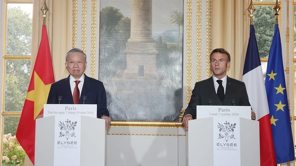 Tổng Bí thư, Chủ tịch nước Tô Lâm và Tổng thống Pháp Emmanuel Macron họp báo chung