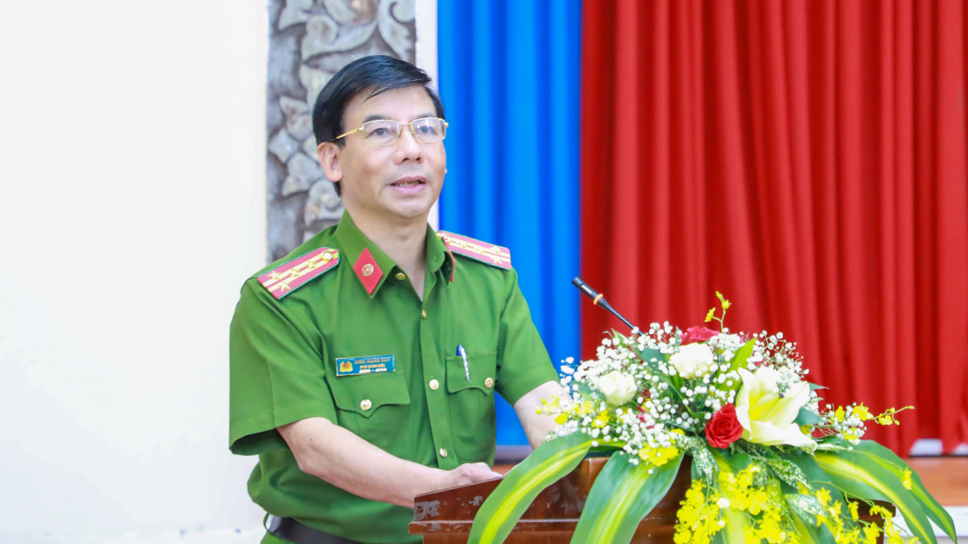 Đại tá Đinh Xuân Huy - Phó Giám đốc Công an tỉnh Lâm Đồng đề nghị Phòng Cảnh sát Giao thông triển khai thực hiện có hiệu quả kế hoạch phối hợp