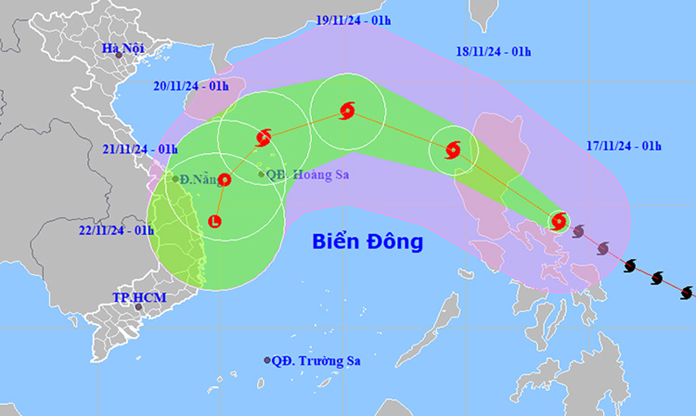 Vị trí và đường đi của bão ManYi