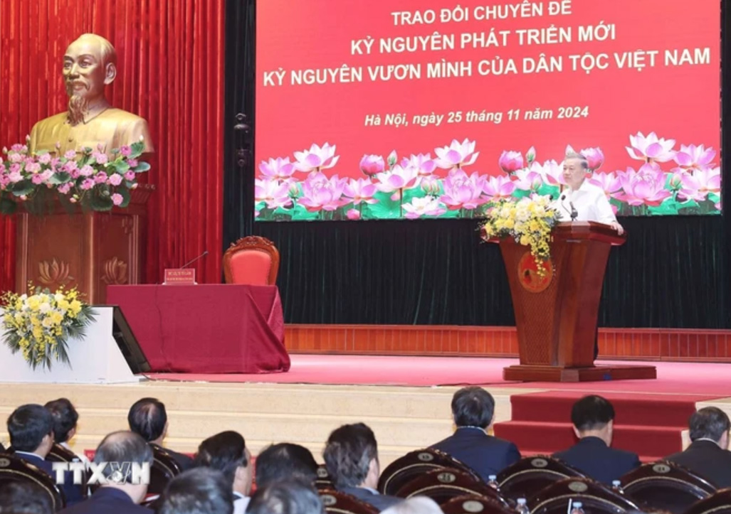 Tổng Bí thư Tô Lâm trao đổi chuyên đề “Kỷ nguyên phát triển mới - Kỷ nguyên vươn mình của dân tộc Việt Nam