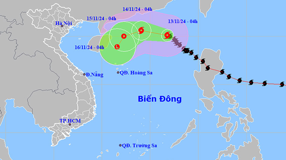 Vị trí và đường đi của bão số 8