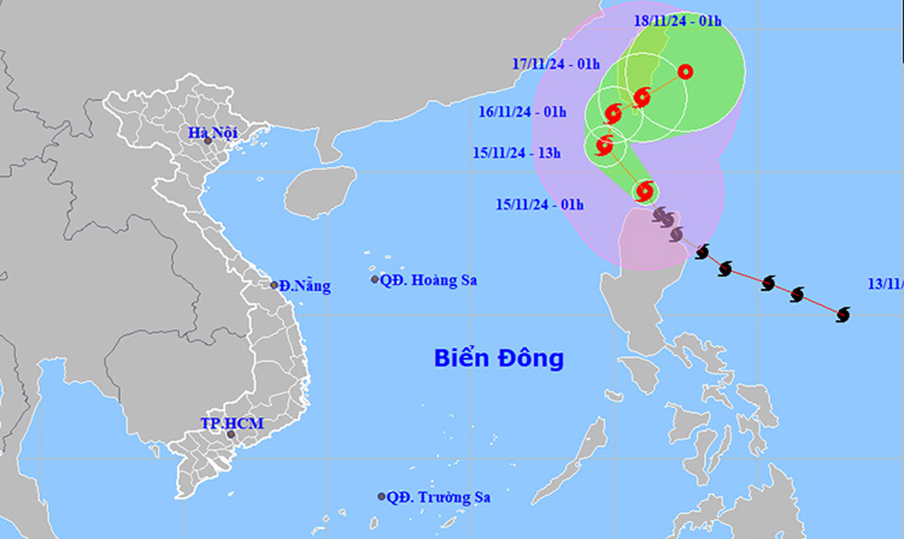 Vị trí và đường đi của bão Usagi