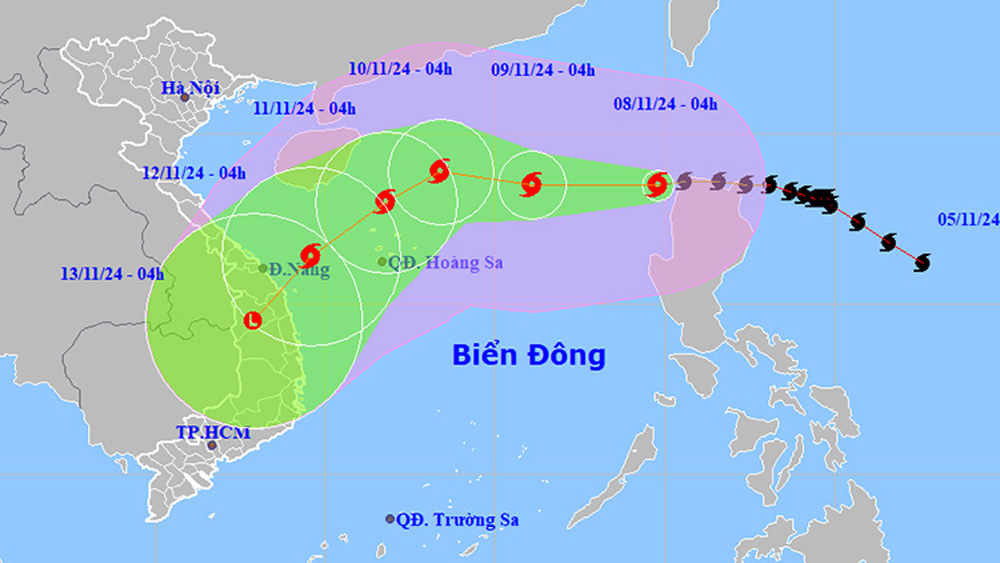 Thời tiết ngày 8/11: Bão số 7 mạnh cấp 14, biển động dữ dội