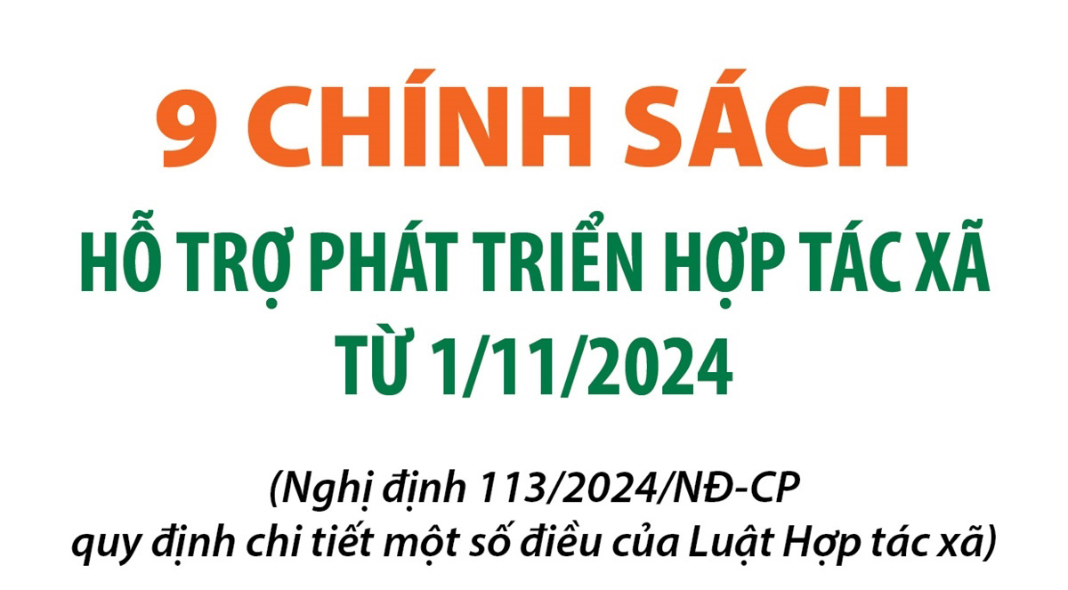 9 chính sách hỗ trợ phát triển hợp tác xã từ 1/11