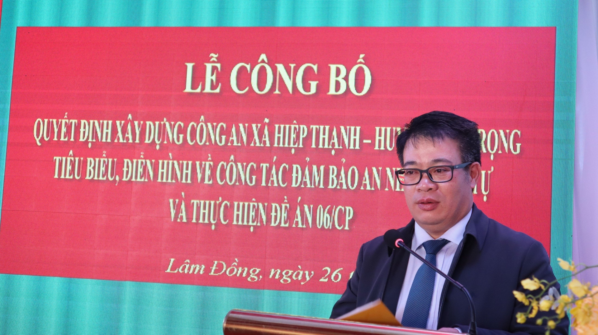 Đồng chí Nguyễn Ngọc Phúc – Phó Chủ tịch UBND tỉnh, phát biêu tại buổi lễ.