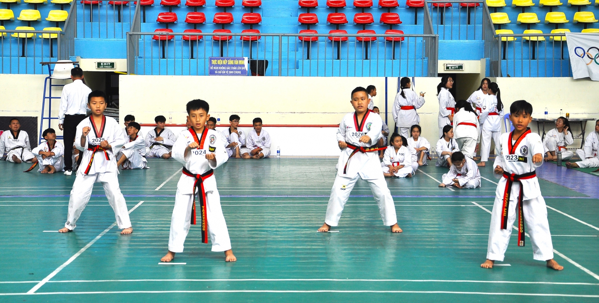 128 thí sinh Taekwondo Lâm Đồng tham dự kỳ thi nâng đai lần 2/2023 tại Đà Lạt