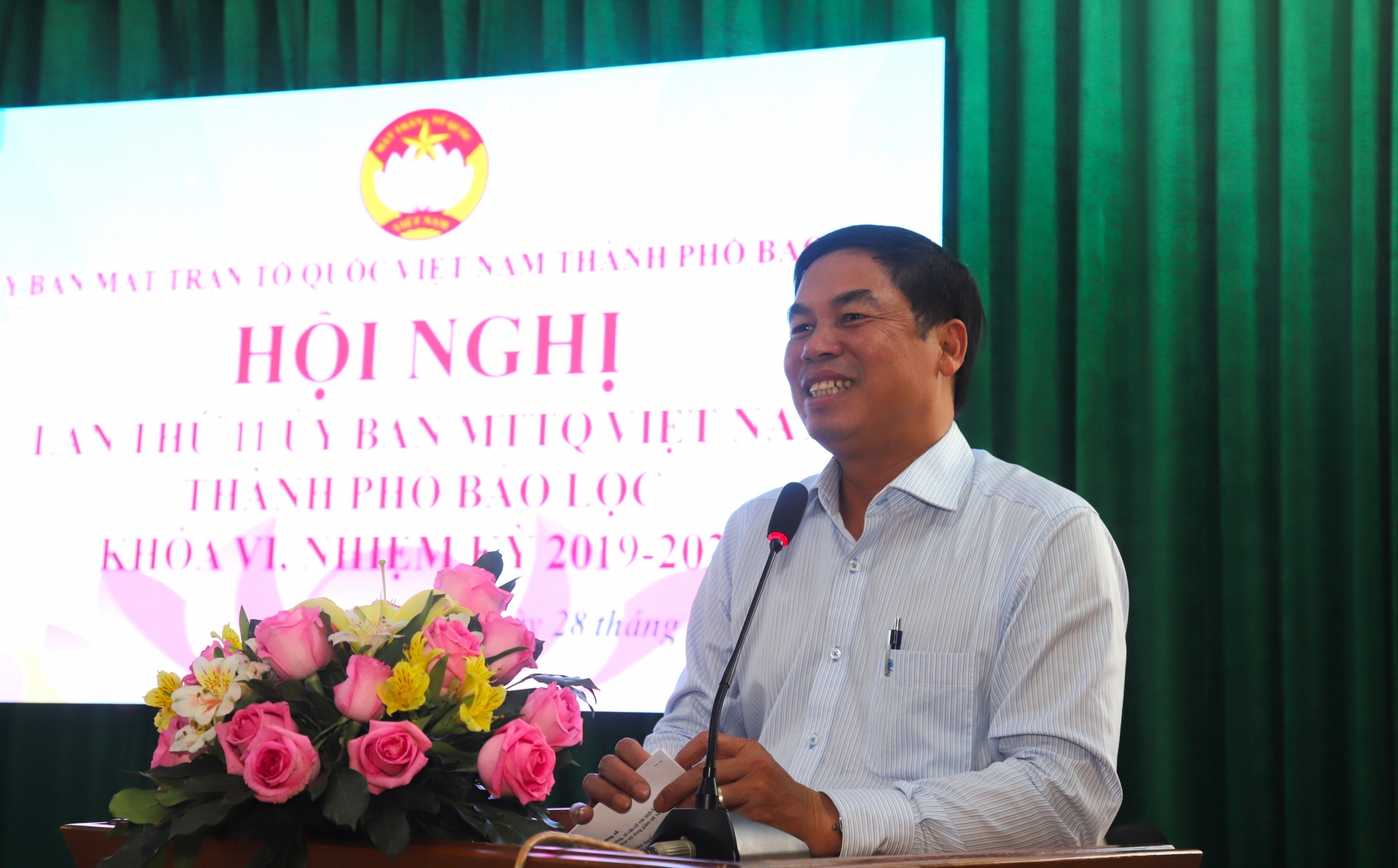 Đồng chí Nghiêm Xuân Đức - Phó Bí thư Thường trực Thành ủy, Chủ tịch HĐND TP Bảo Lộc phát biểu chỉ đạo tại hội nghị